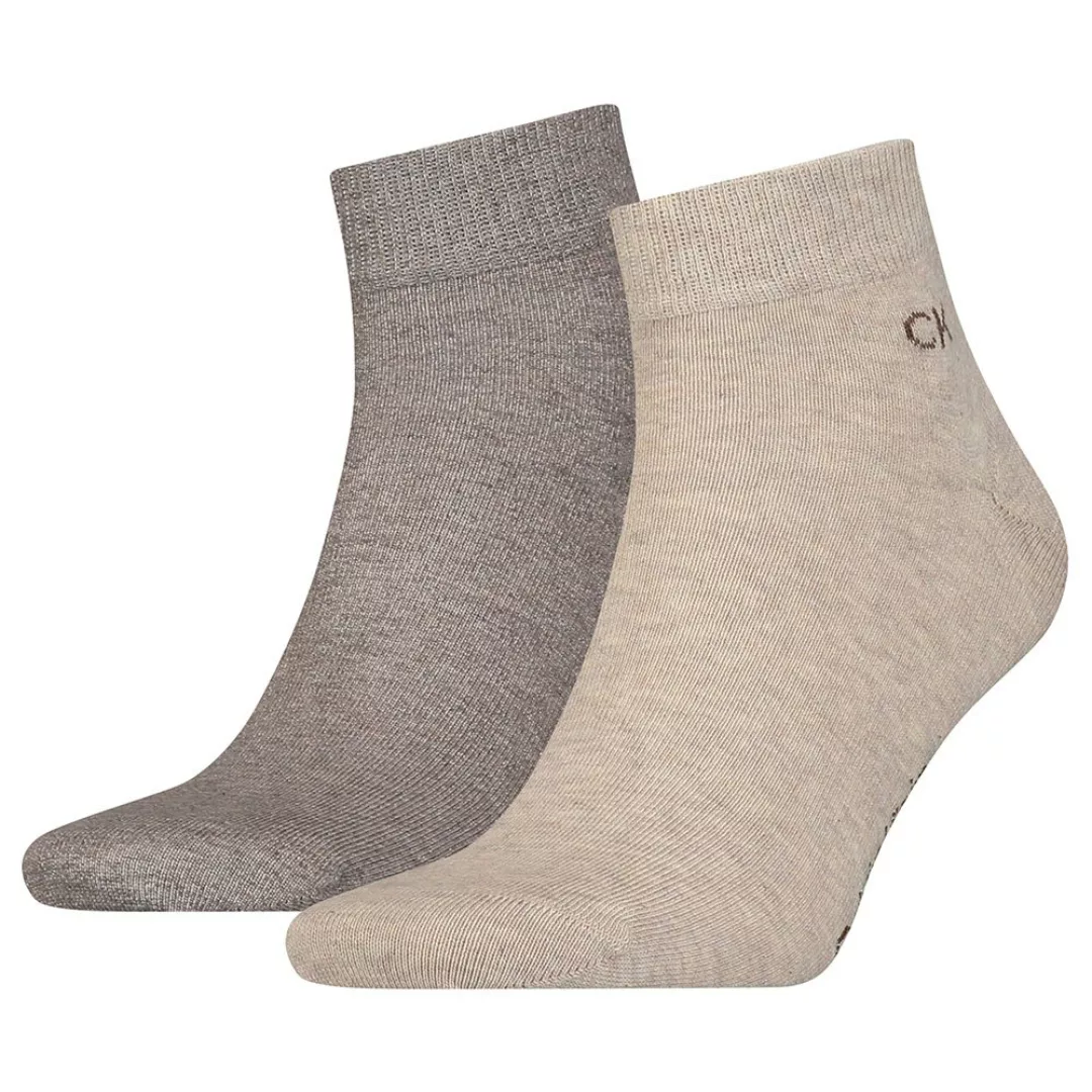 Calvin Klein Quarter Socken 2 Paare EU 43-46 Brown Melange günstig online kaufen