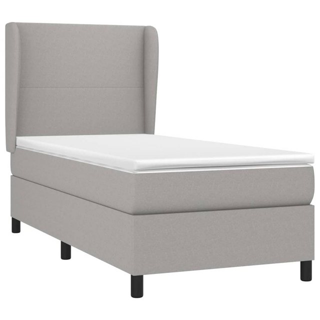 vidaXL Bett Boxspringbett mit Matratze Hellgrau 80x200 cm Stoff günstig online kaufen