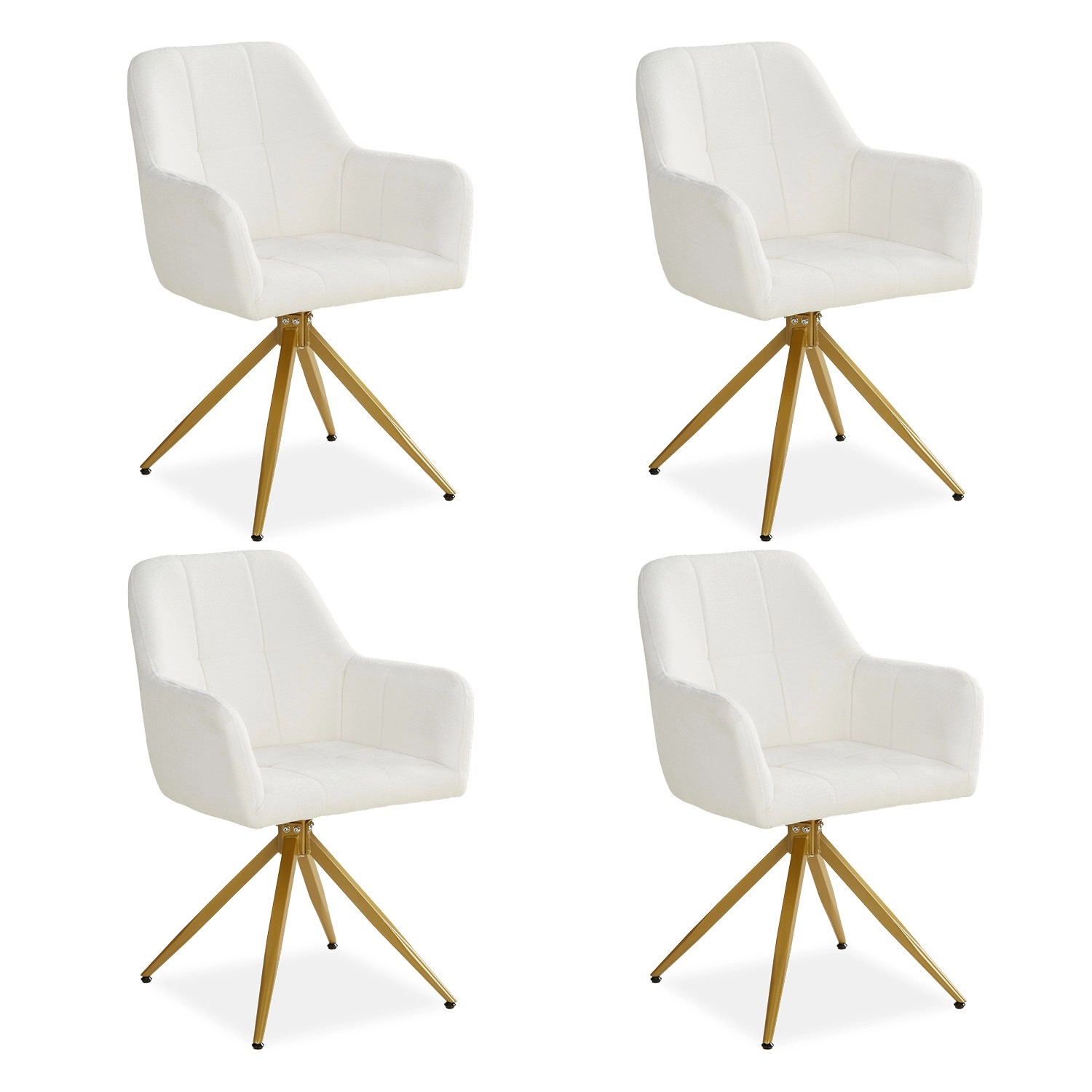 Homestyle4u Polsterstuhl Drehbar 4er Set in Beige 2731 günstig online kaufen