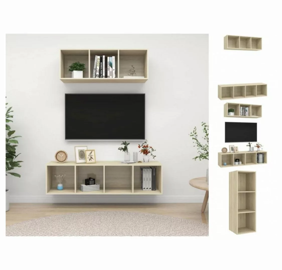 vidaXL TV-Schrank 2-tlg TV-Schrank-Set Sonoma-Eiche Spanplatte günstig online kaufen