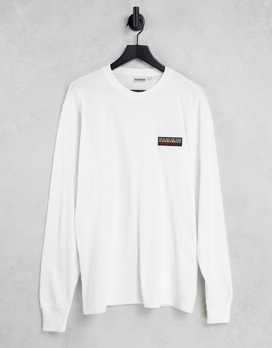 Napapijri – Patch – Langärmliges Shirt in Weiß günstig online kaufen