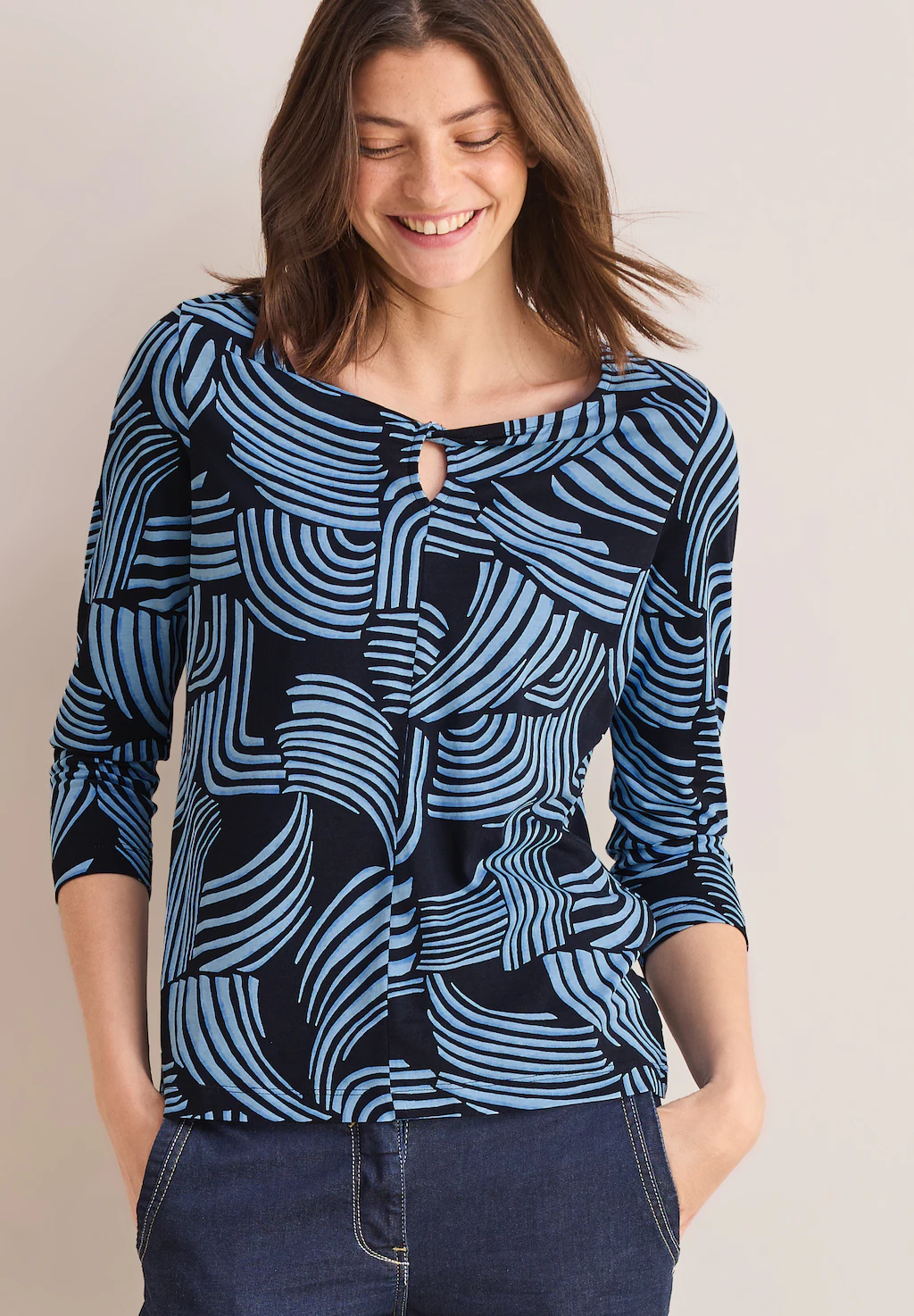 Cecil 3/4-Arm-Shirt, mit All-Over Print günstig online kaufen