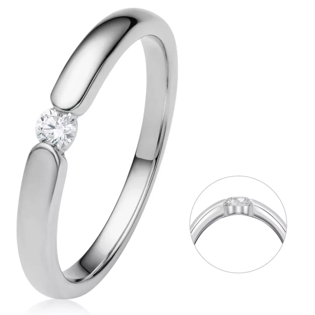 ONE ELEMENT Diamantring "0.08 ct Diamant Brillant Spannfassung Ring aus 950 günstig online kaufen