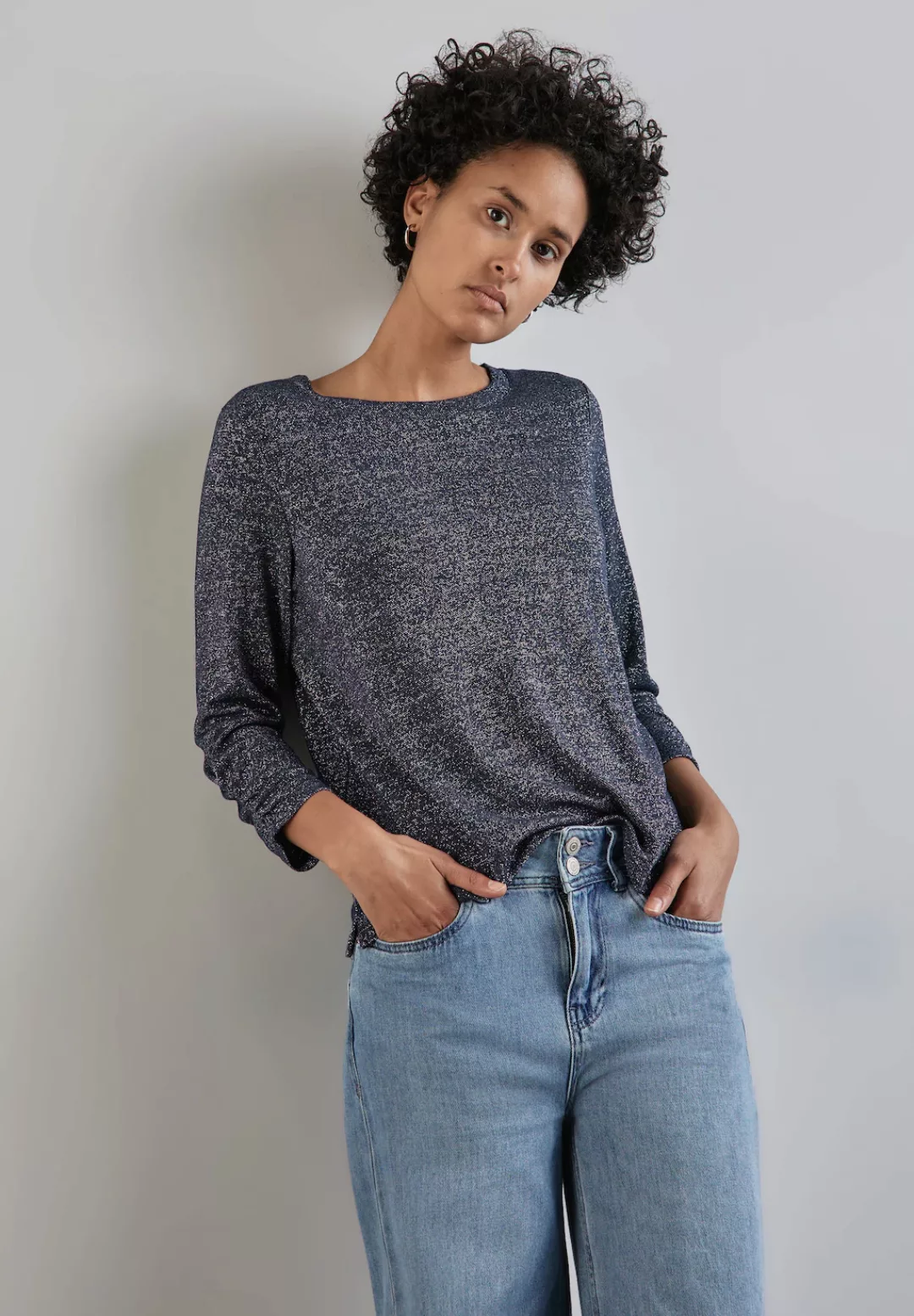 STREET ONE 3/4-Arm-Shirt mit schimmerndem Look günstig online kaufen