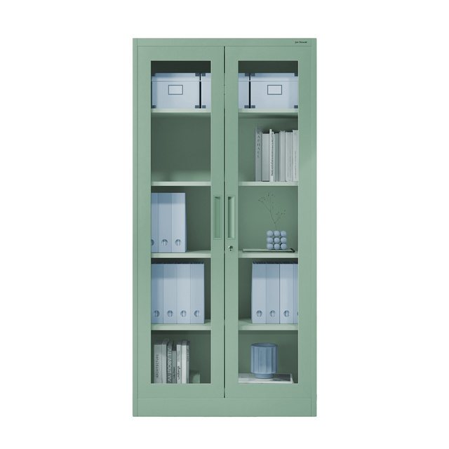 Jan Nowak Aktenschrank Glasvitrine, 900 x 1850 x 400 mm pastellgrün günstig online kaufen