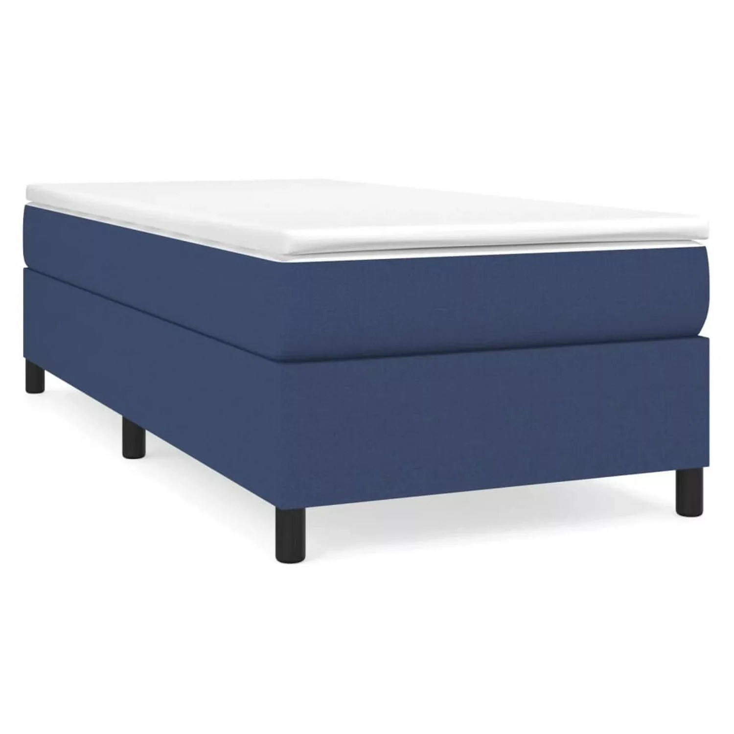 vidaXL Boxspringbett Blau 100x200 cm Stoff1371033 günstig online kaufen