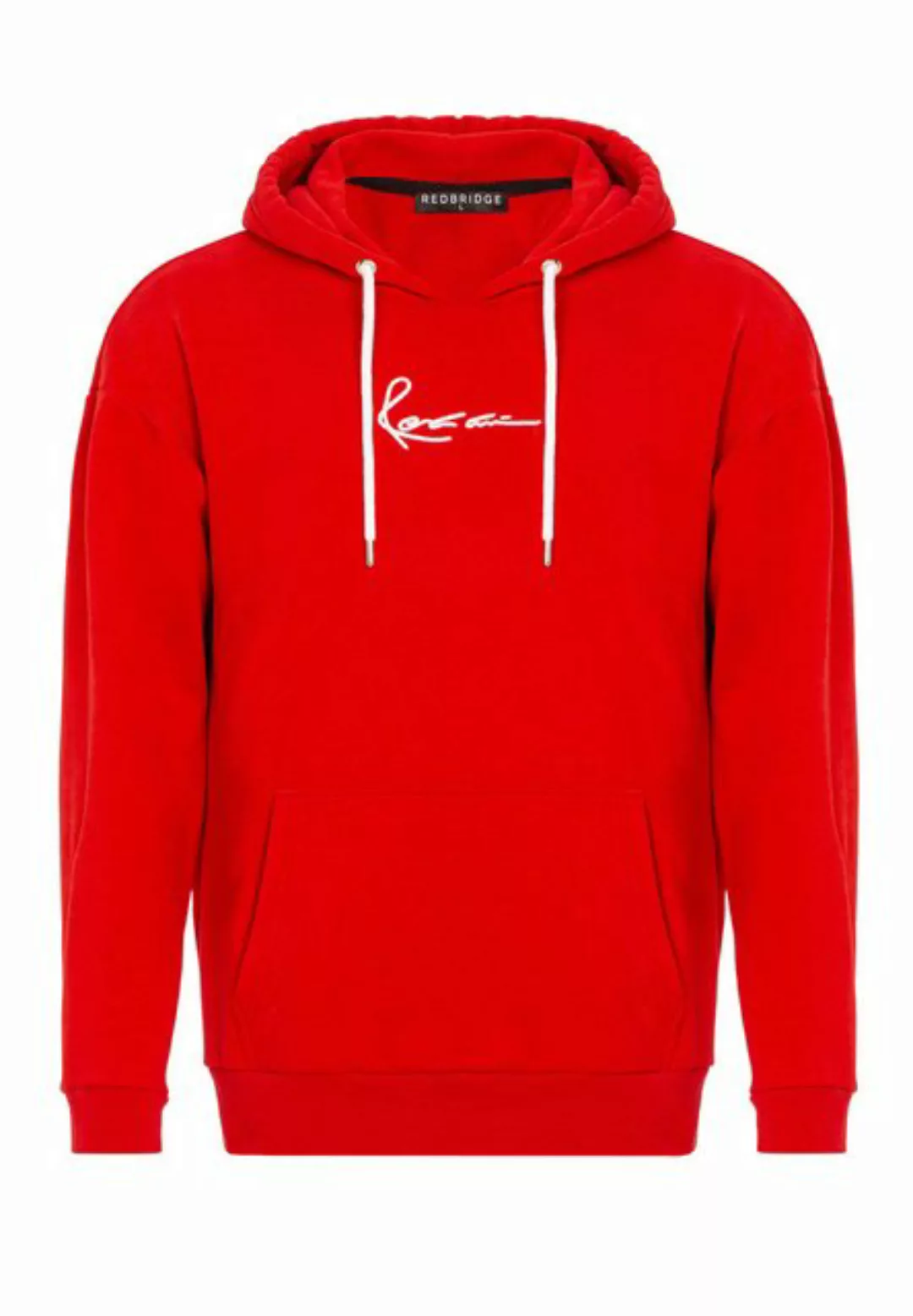 RedBridge Kapuzensweatshirt Herren Kapuzenpullover Rot L Bestickung günstig online kaufen