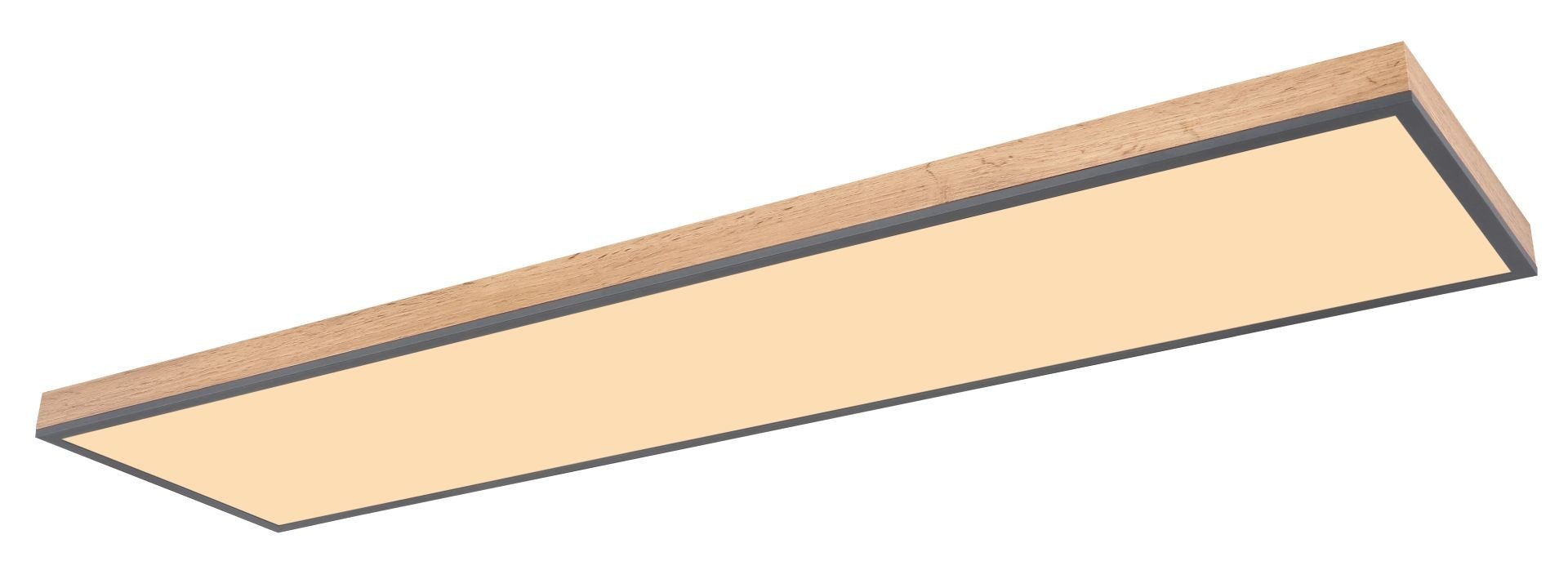Globo LED-Deckenleuchte Doro Holzfarben/Graphit 120 x 30 cm günstig online kaufen