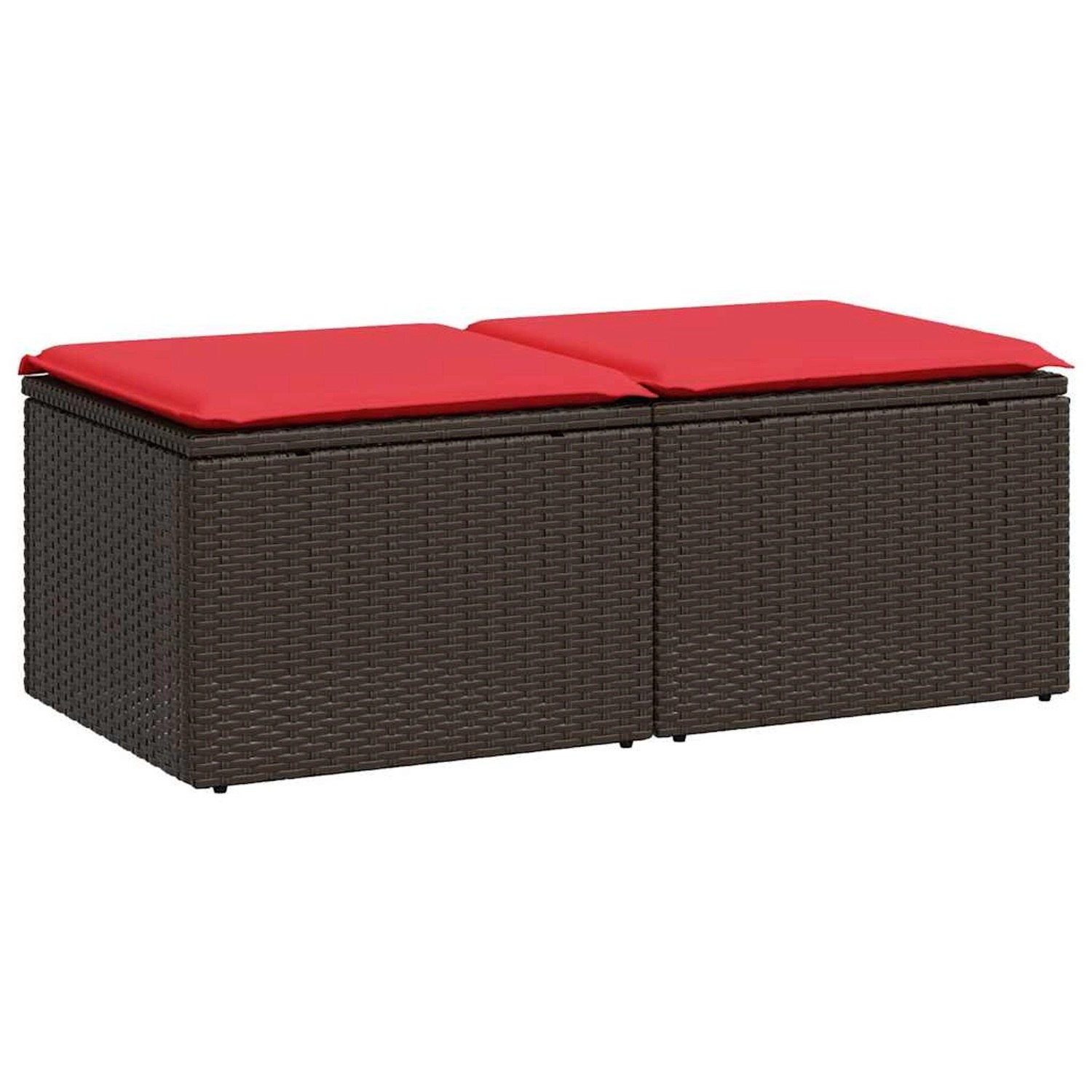vidaXL 2-Tlg Garten-Sofagarnitur mit Kissen Braun Poly Rattan Akazie 332868 günstig online kaufen