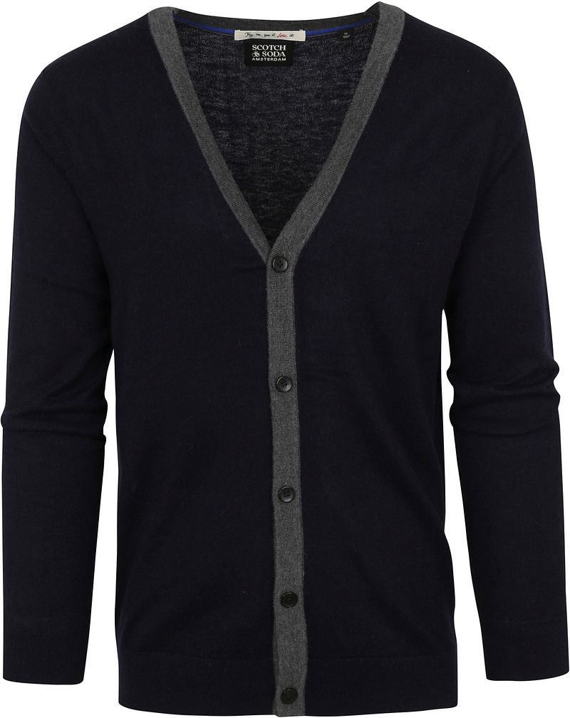 Scotch and Soda Cardigan Wool Blend Marine - Größe L günstig online kaufen