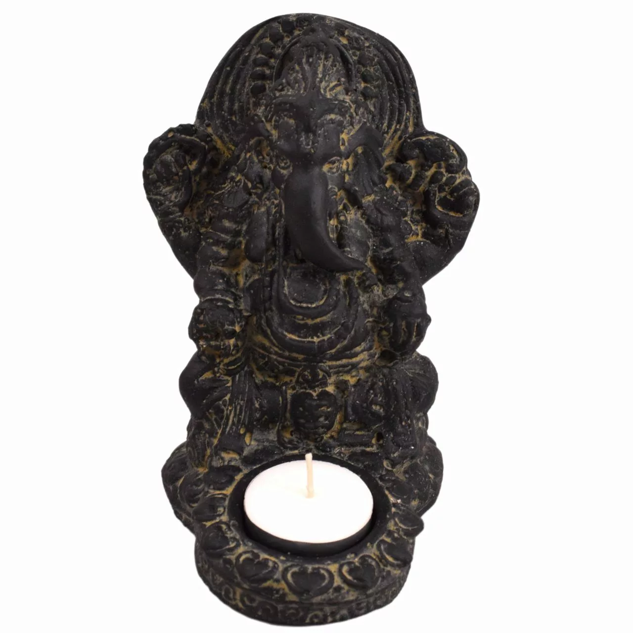 Steinskulptur Elefantengott Ganesha Mumbai Teelichthalter 15 Cm günstig online kaufen