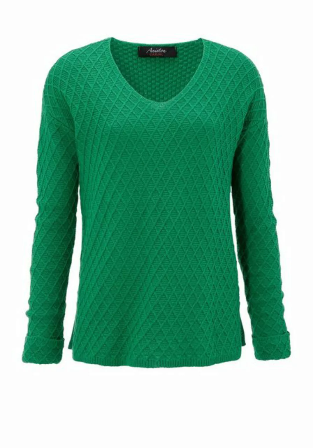 Aniston CASUAL V-Ausschnitt-Pullover, im trendigen Mustermix günstig online kaufen