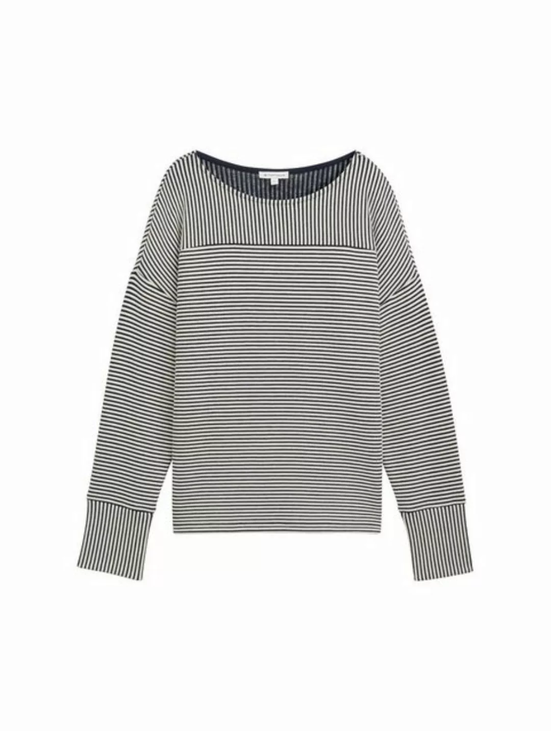 TOM TAILOR Sweatshirt Sweatshirt stripe mix, white navy stripe günstig online kaufen