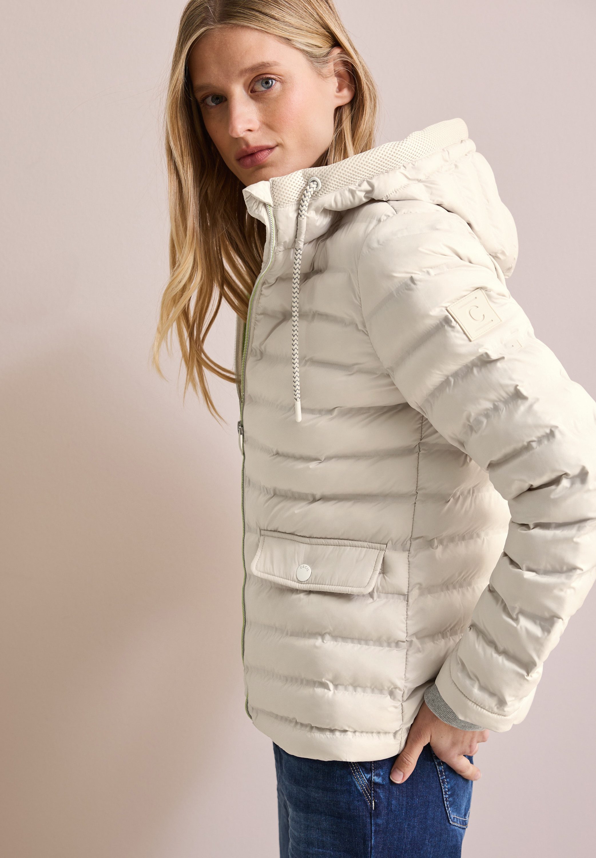 Cecil Steppjacke, mit Kapuze, mit Kapuze mit Tunnelzugband günstig online kaufen