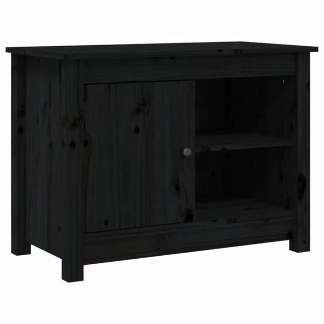 furnicato TV-Schrank Schwarz 70x36,5x52 cm Massivholz Kiefer günstig online kaufen