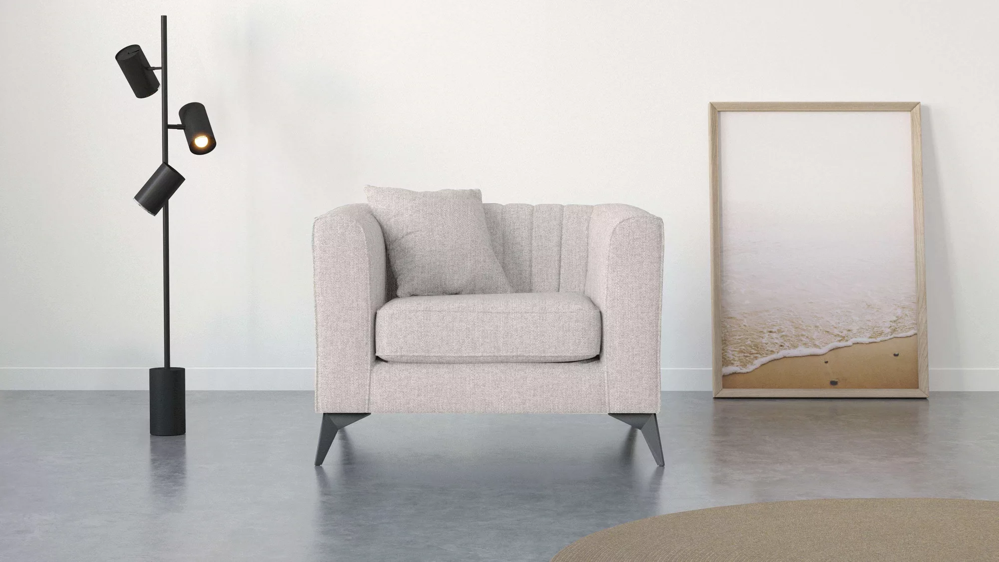 Places of Style Sessel "MATTHEW", incl. 1 Zierkissen, Steppung im Rückenber günstig online kaufen