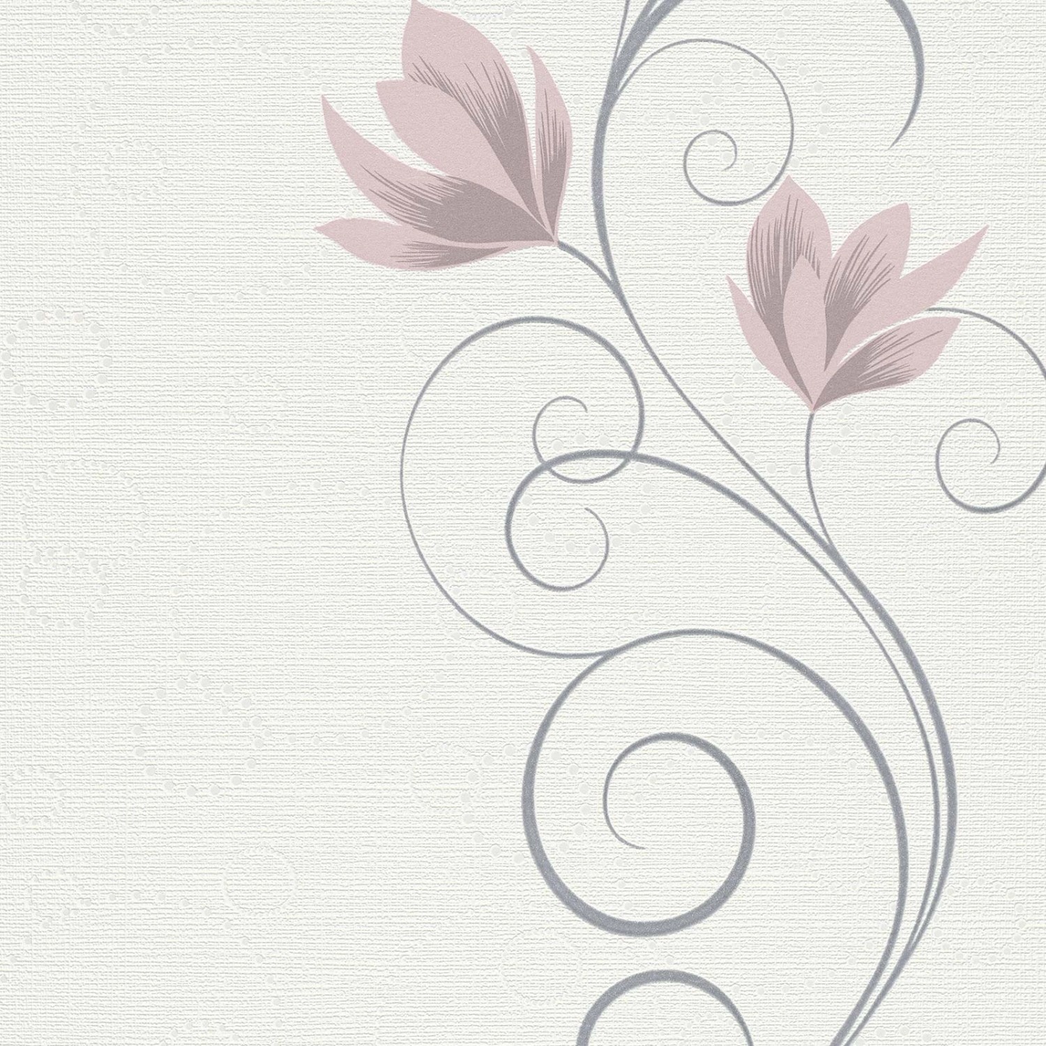 Bricoflor Magnolien Tapete in Weiß Silber Vlies Blumentapete Romantisch für günstig online kaufen