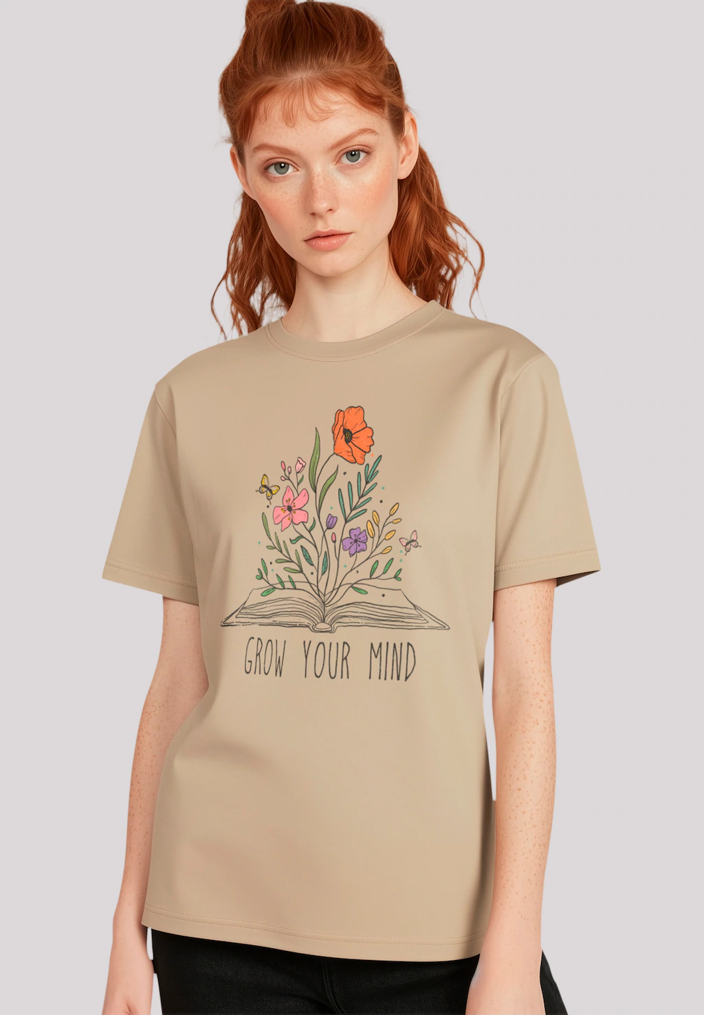 F4NT4STIC T-Shirt "Flower grow your mind book", Premium Qualität, Unisex Sc günstig online kaufen