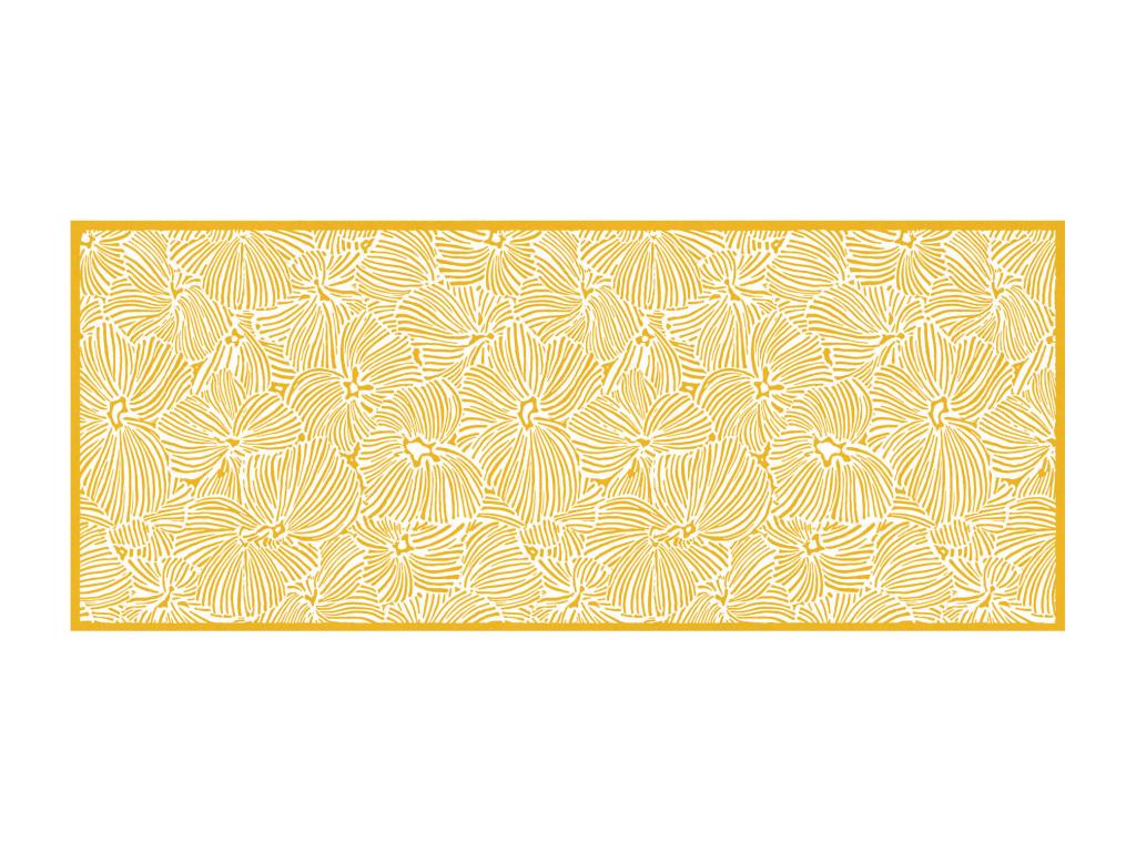 Flurläufer - Vinyl - Blumenmuster - 66 x 160 cm - Gelb & Weiß - CAPUCINA günstig online kaufen