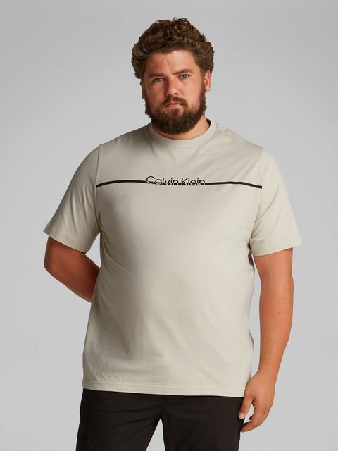 Calvin Klein Big&Tall Rundhalsshirt "BT SPLIT LINE LOGO T-SHIRT", in Großen günstig online kaufen