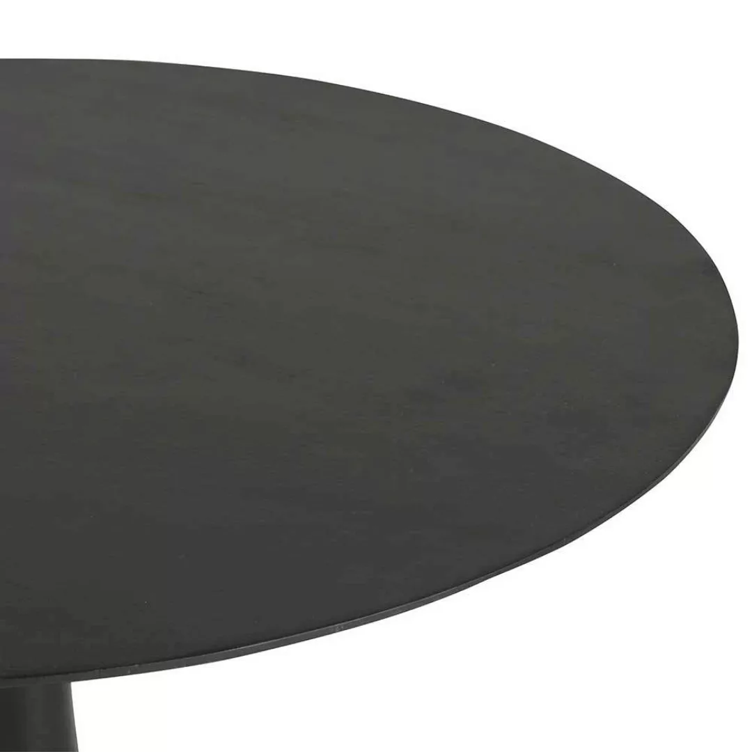 Esstisch Mangoholz schwarz im Retrostil 120 cm Durchmesser günstig online kaufen