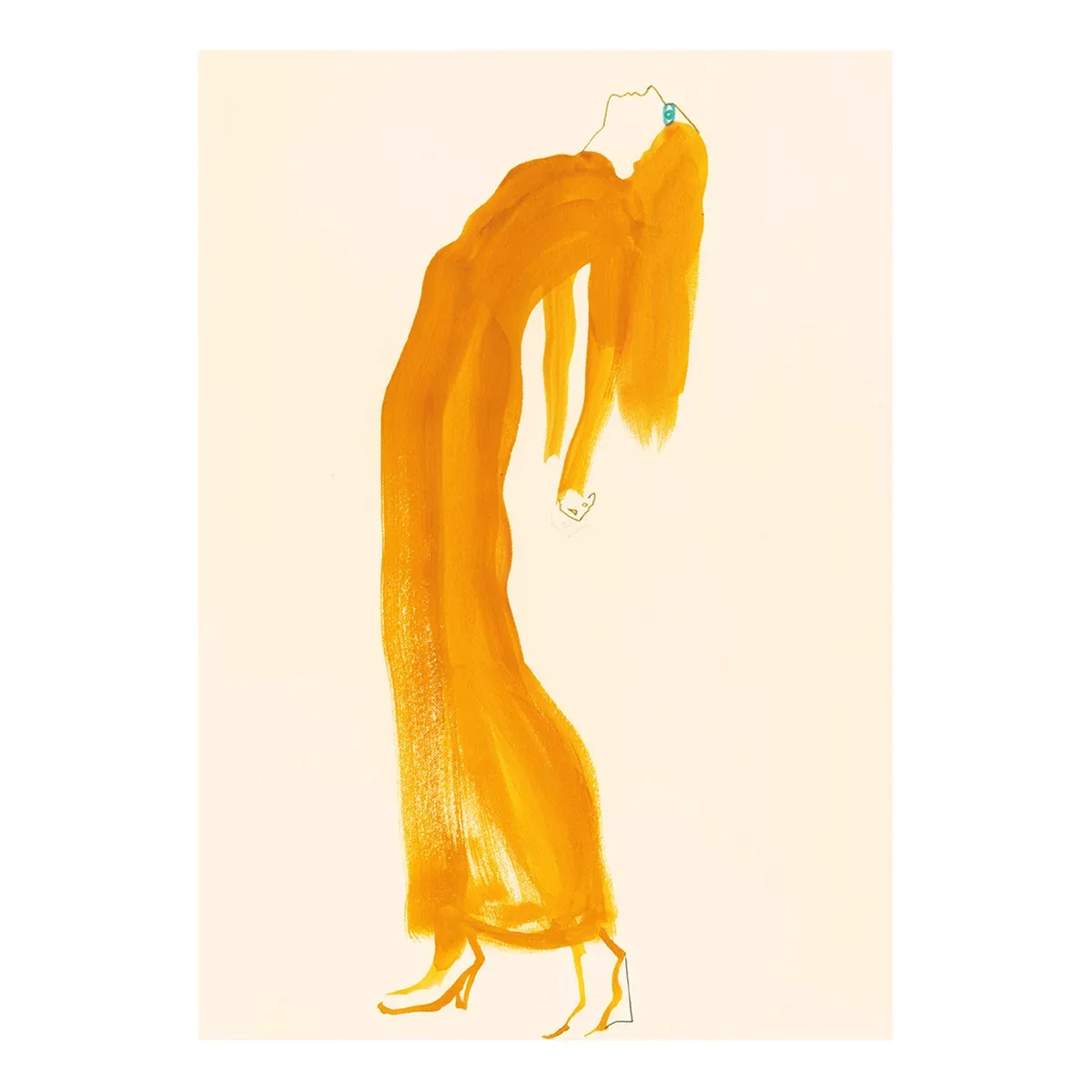 Paper Collective - The Saffron Dress Kunstdruck 30x40cm - beige, orange, ge günstig online kaufen