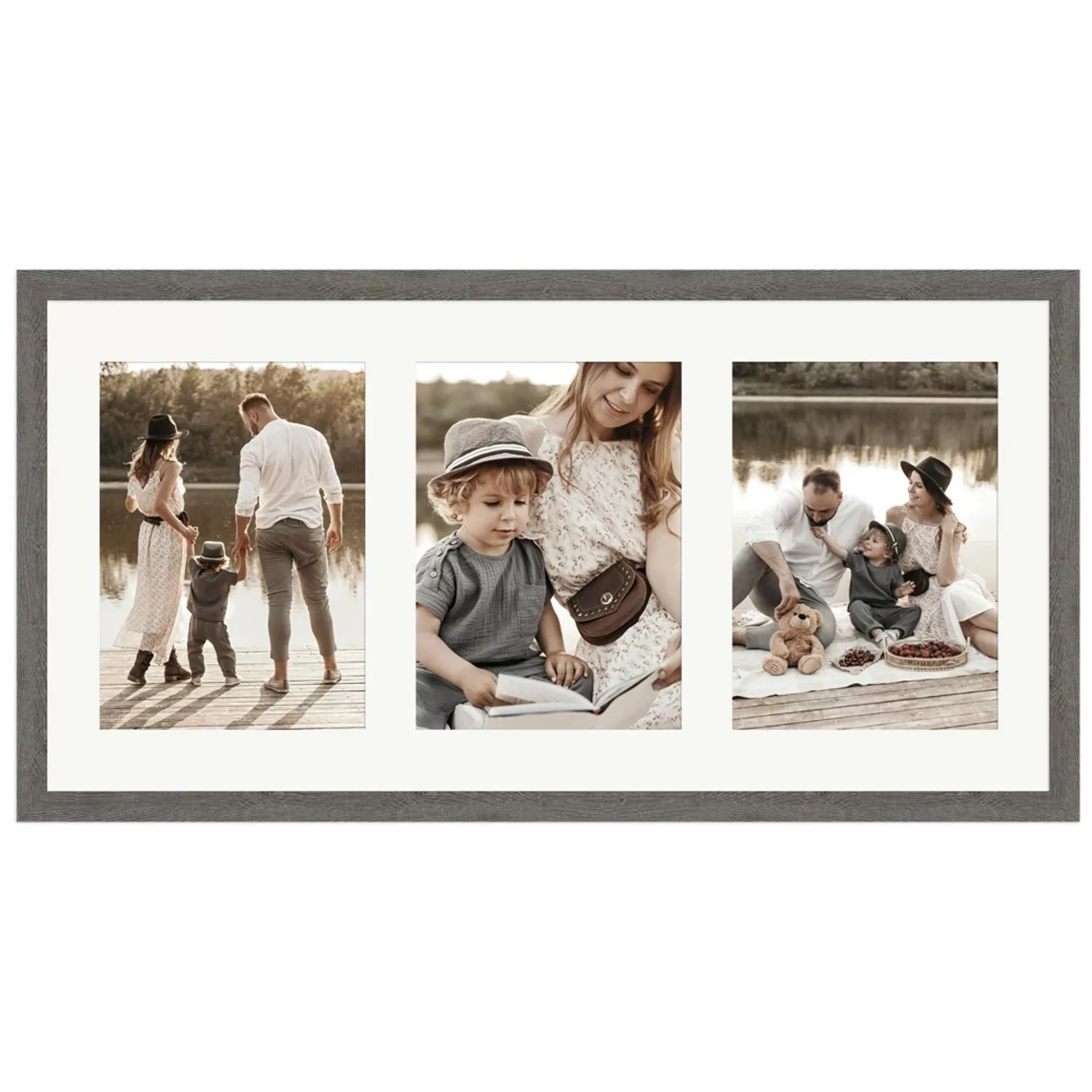 WANDStyle Galerierahmen G950 in Graubraun 25 x 50 cm für 3 Bilder im Format günstig online kaufen