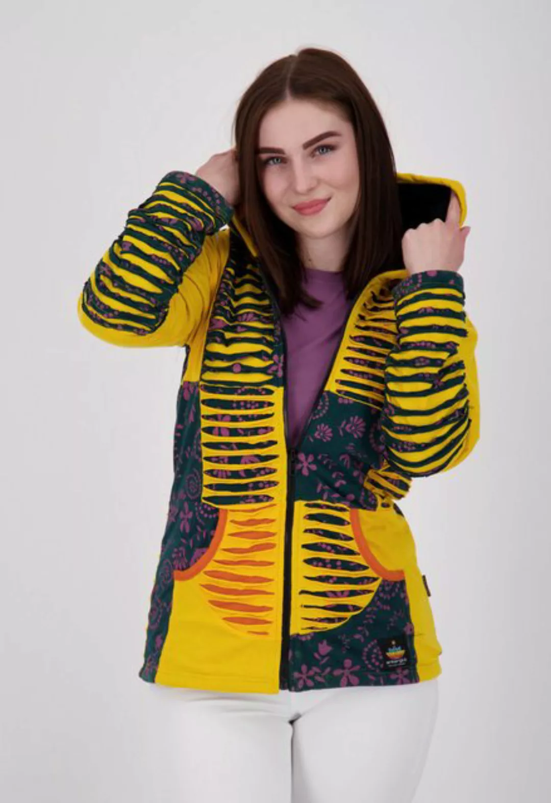 ankerglut Kapuzenfleecejacke Multicolor ANKERGLUT #nepalliebe FLOWER POWER günstig online kaufen