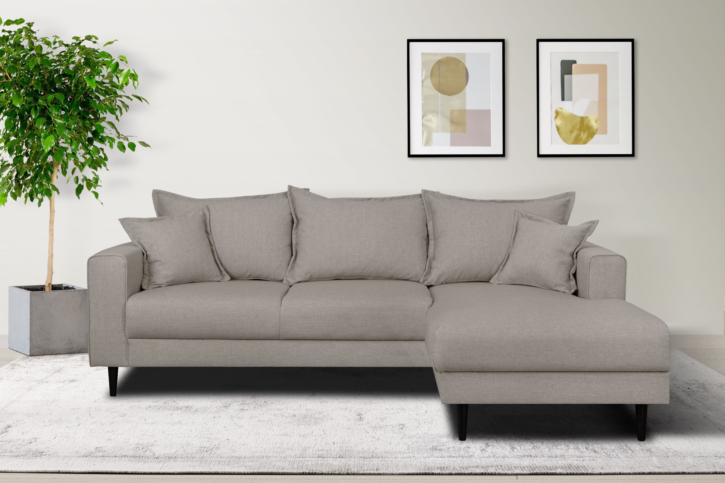 Home affaire Ecksofa "VEYRAS L-Form, hoher Sitzkomfort, Maße B/T/H: 230/150 günstig online kaufen