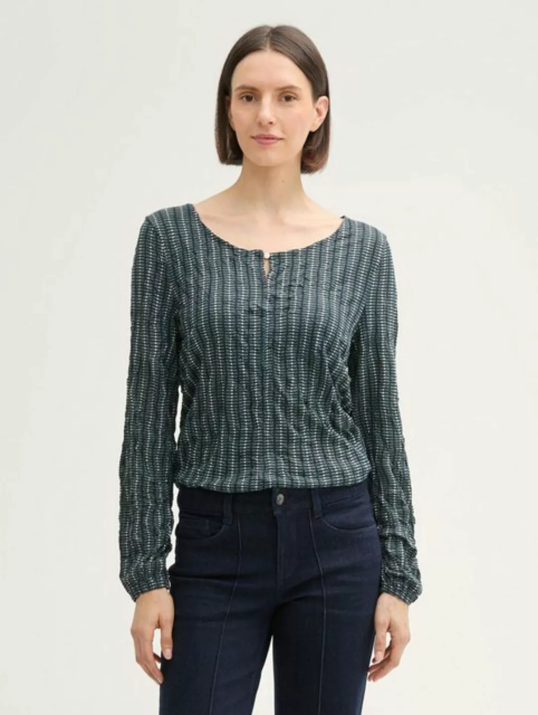 TOM TAILOR Langarmshirt Langarmshirt in Knitteroptik günstig online kaufen