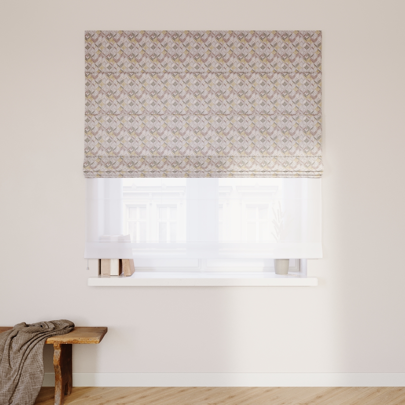 Dekoria Doppelraffrollo Duo, grau-braun, 100 x 170 cm günstig online kaufen