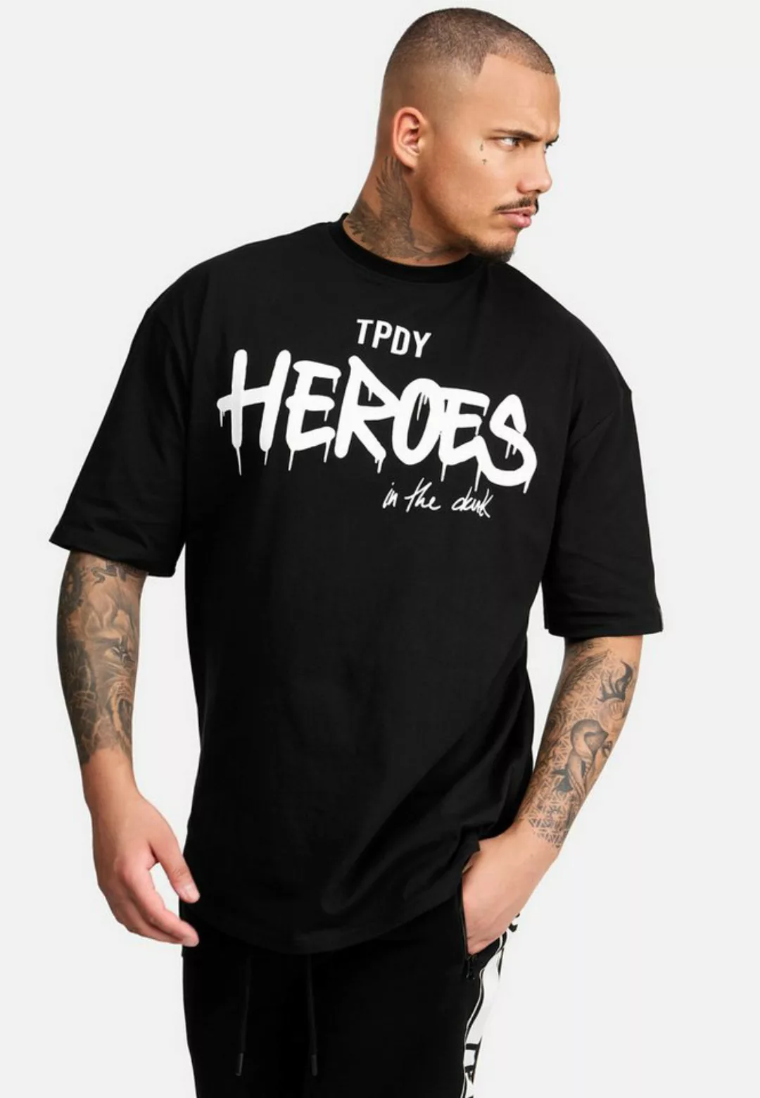 trueprodigy Oversize-Shirt Dexter Logoprint Rundhals dicker Stoff günstig online kaufen