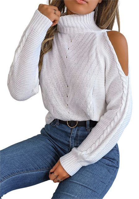 Mayou Strickpullover Damen Sexy Schulterfreies Elegant Herbst Oberteile Cas günstig online kaufen