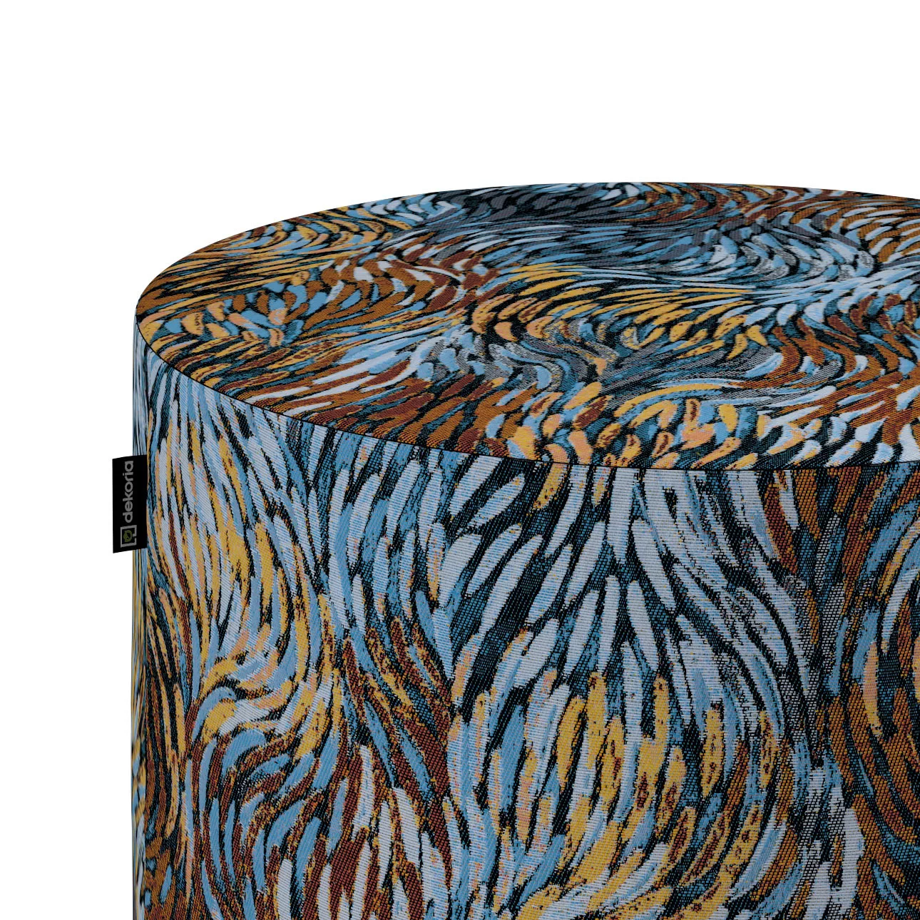 Pouf Barrel, blau- orange, ø40 cm x 40 cm, Intenso Premium (144-37) günstig online kaufen