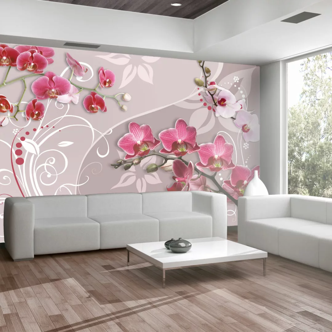 Fototapete - Flight of pink orchids günstig online kaufen