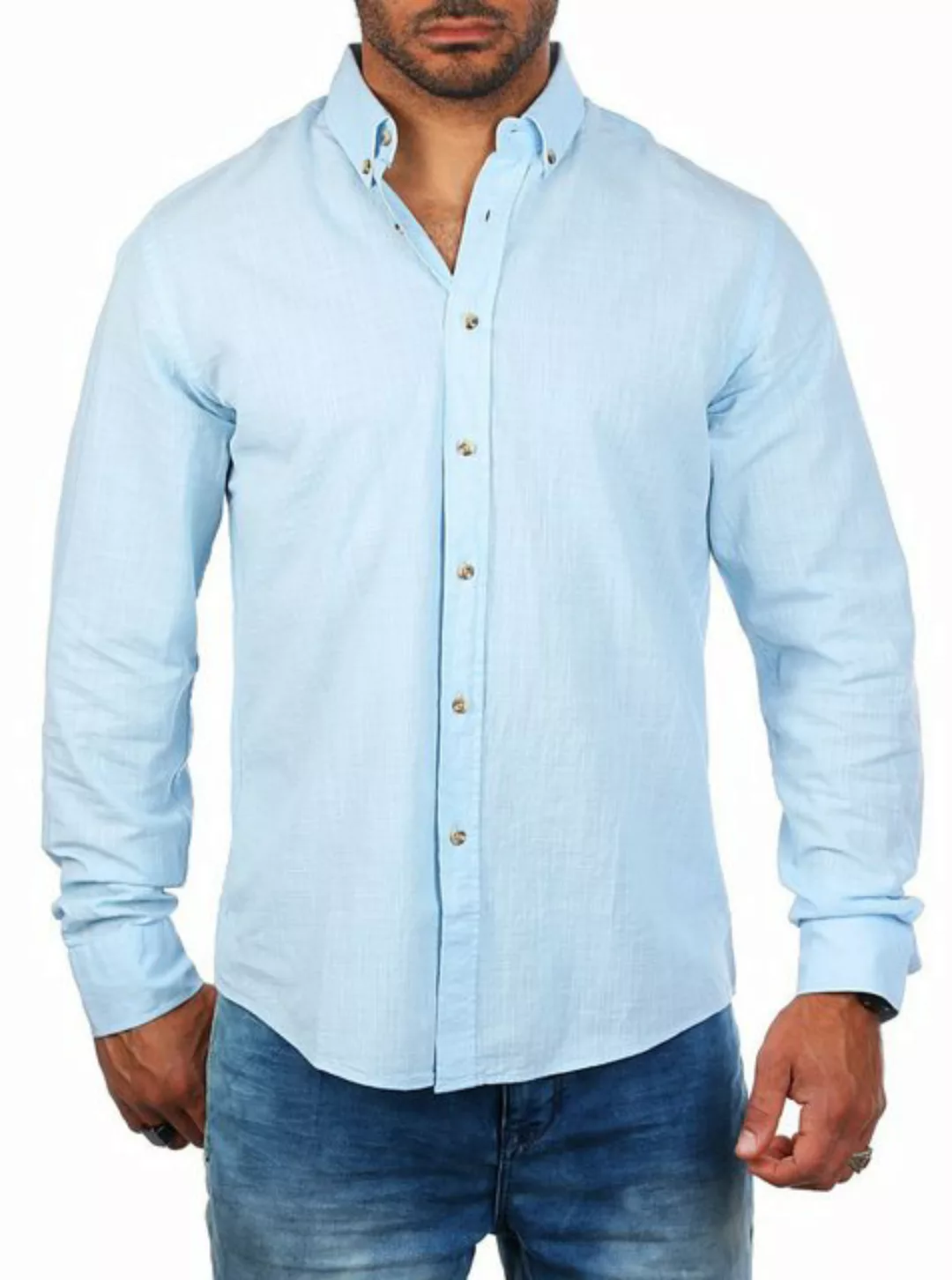 CARISMA Langarmhemd Herren Leinen Baumwoll Mix Casual Hemd 8529 Regular But günstig online kaufen