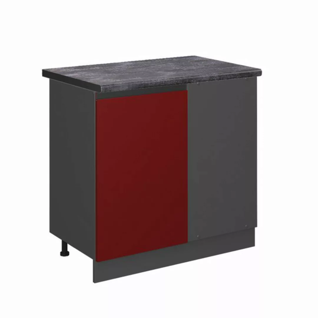 Vicco Eckunterschrank R-Line, Rot/Anthrazit, 86 cm, AP Anthrazit günstig online kaufen