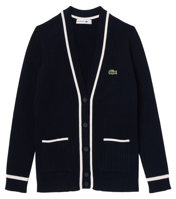 Lacoste Cardigan Damen Strickjacke mit Viskose (1-tlg) günstig online kaufen