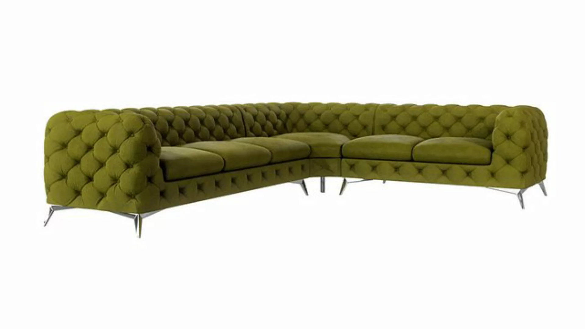 S-Style Möbel Ecksofa Chesterfield Kalina mit Silber Metall Füßen, Die Ecke günstig online kaufen