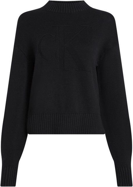 Calvin Klein Jeans Rundhalspullover CK INTARSIA LOOSE SWEATER mit Logostick günstig online kaufen