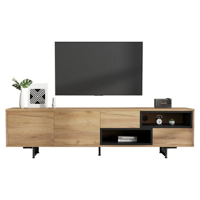 IDEASY TV-Schrank Modernes Lowboard, TV-Schrank aus holzfarbener Spanplatte günstig online kaufen