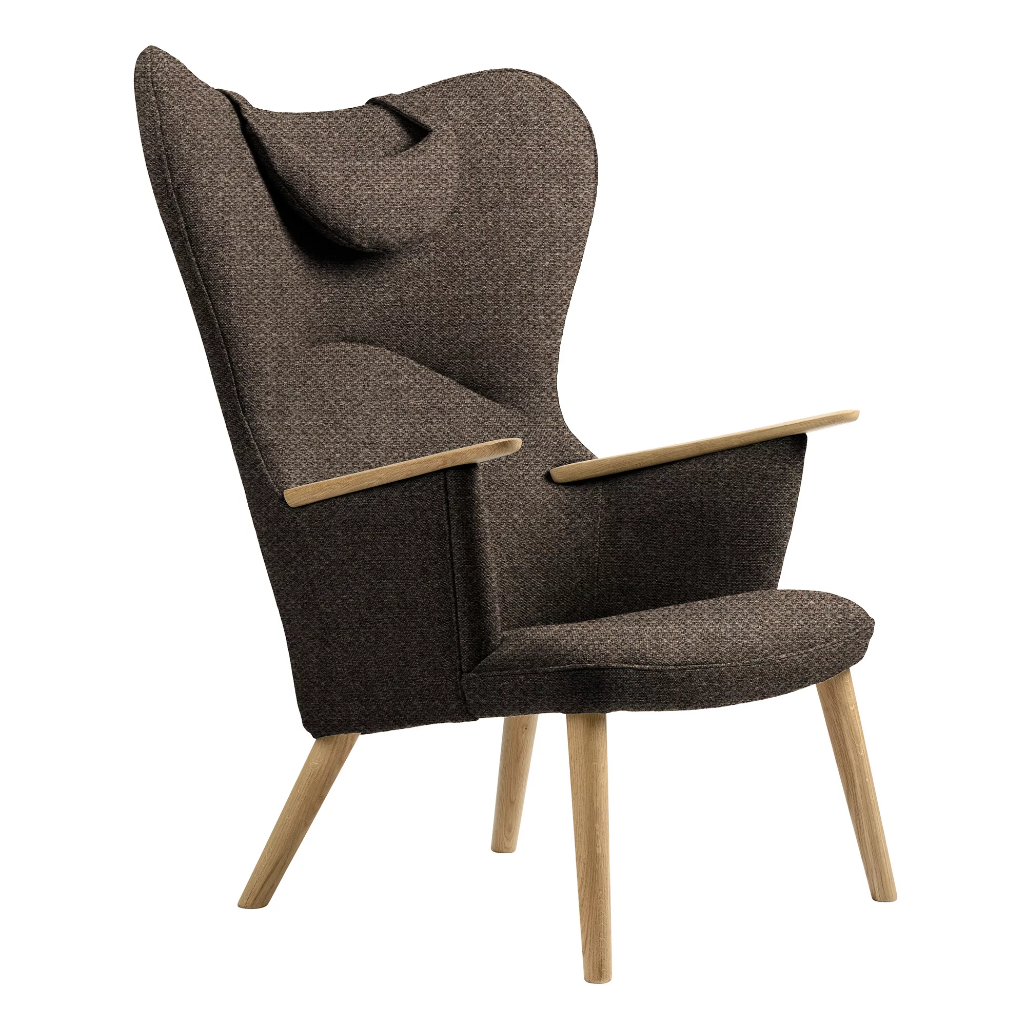 Carl Hansen - CH78 Sessel mit Nackenkissen - braun/Stoff Kvadrat Fiord 2 02 günstig online kaufen