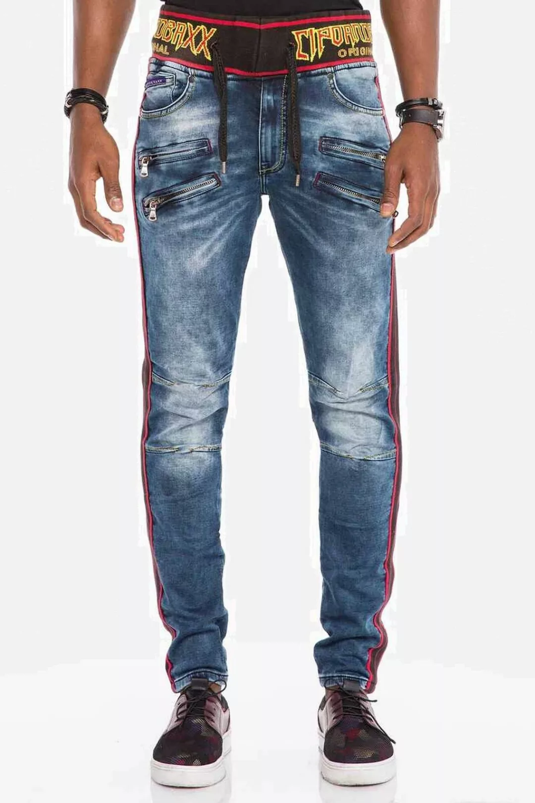 Cipo & Baxx Slim-fit-Jeans "Jeans", mit Kordelbund in Slim Fit, CD-504 günstig online kaufen