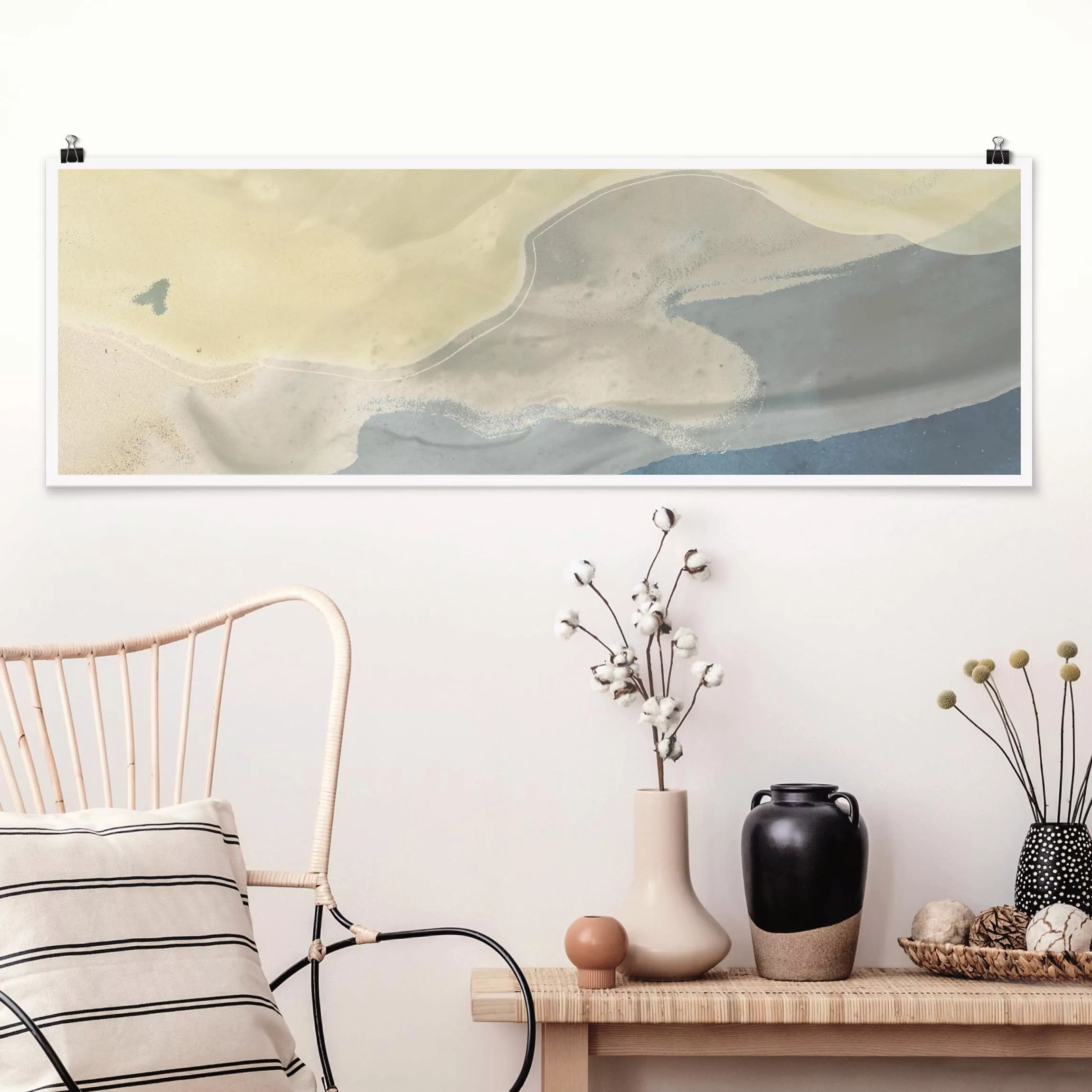 Panorama Poster Abstrakt Ozean und Wüste I günstig online kaufen