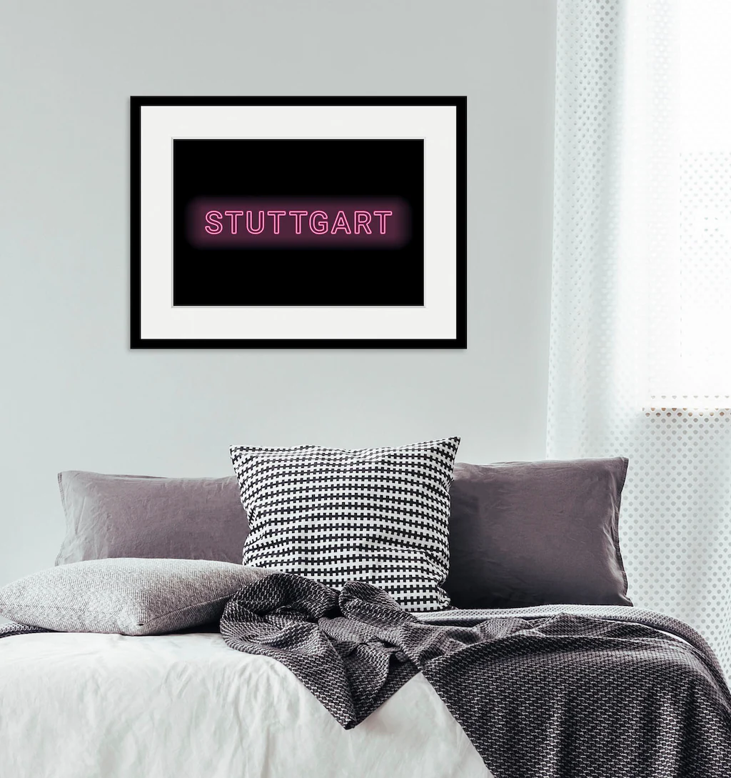 queence Bild "STUTTGART LIGHTS", Städte-Schriftzug, (1 St.), HD Premium Pos günstig online kaufen