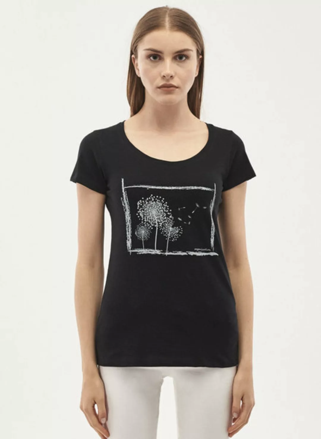 T-shirt Aus Bio-baumwolle Mit Löwenzahn-print günstig online kaufen