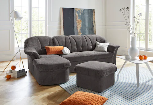 DOMO collection Ecksofa "Pegnitz, elegante Rückensteppung, kompakte Stellma günstig online kaufen