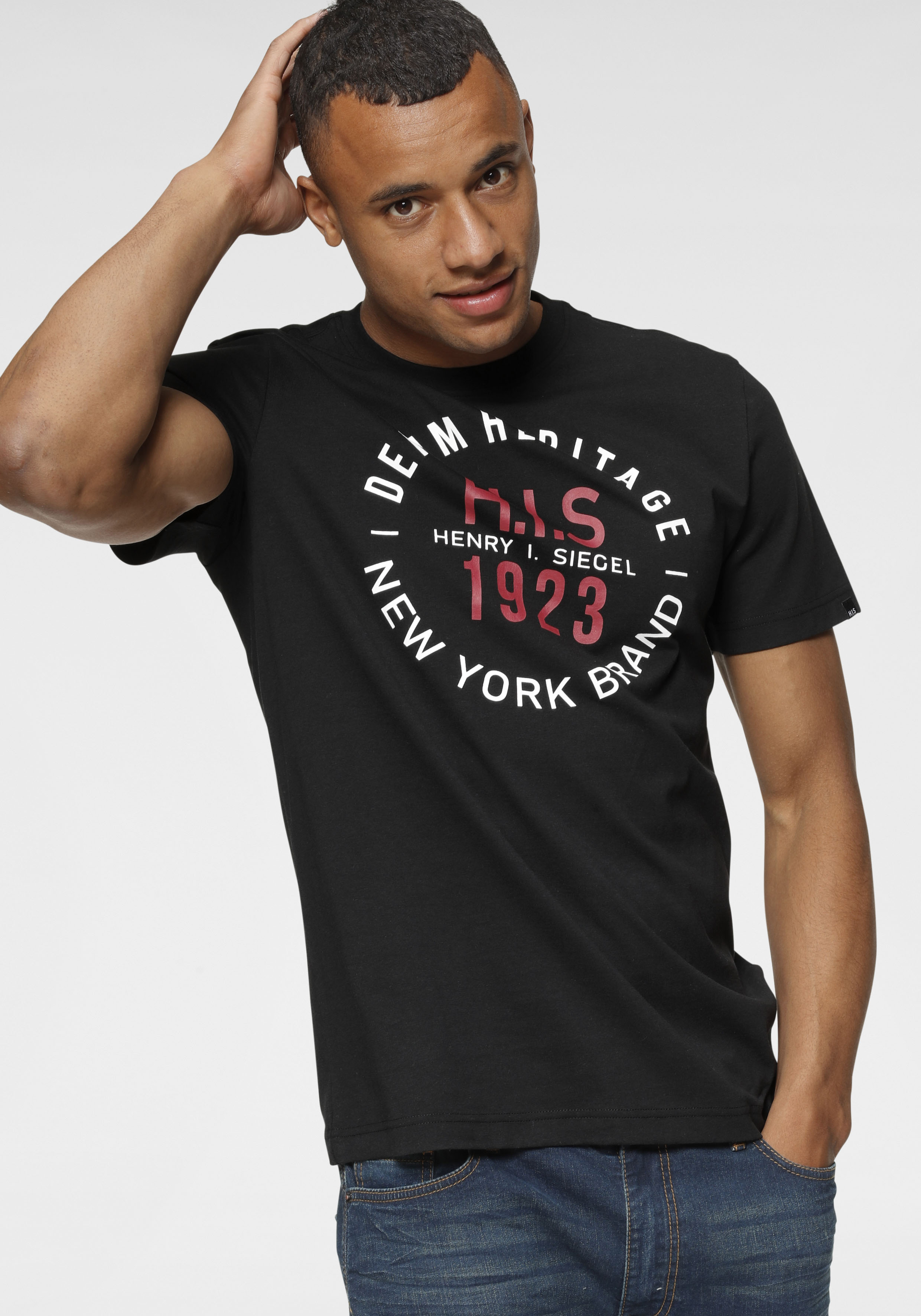 H.I.S Rundhalsshirt, mit Markenprint günstig online kaufen