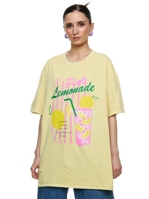 Worldclassca T-Shirt Worldclassca Oversized Print PINK LEMONADE T-Shirt Som günstig online kaufen