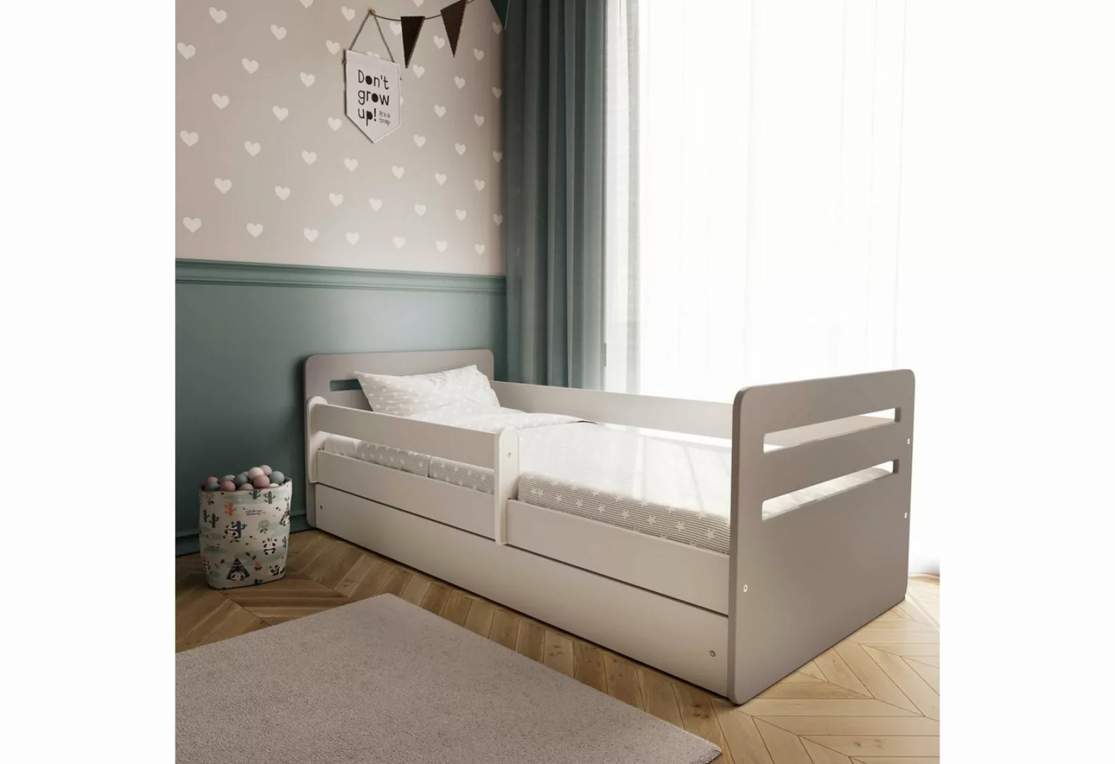 Bjird Kinderbett Tomi 140x80 160x80 180x80 (Mit 8 cm Matratze), mit Rausfal günstig online kaufen